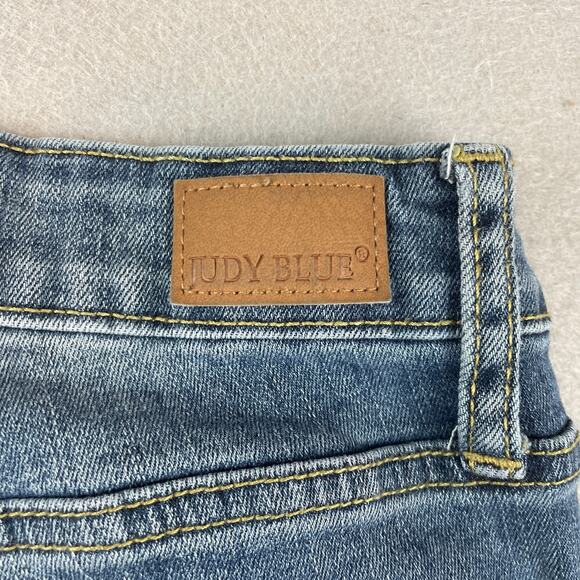 Judy Blue Womens Sz 28 Relaxed Fit Straight Leg Jeans Medium Distressed - Picture 10 of 13